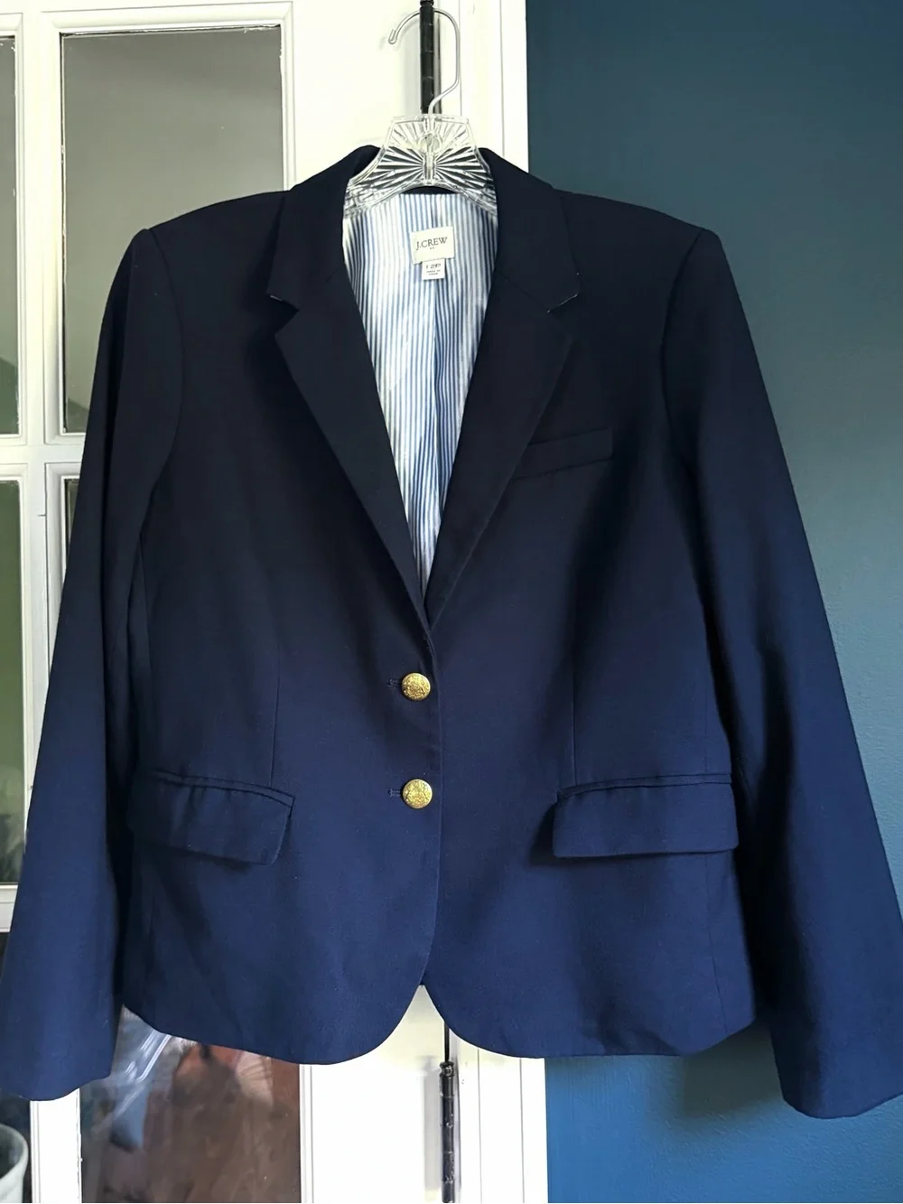 J. Crew Original Schoolboy Blazer, Navy Wool Blend | Size 12P | NWOT